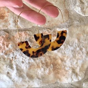 Anthro Rylan Crescent Hoop Earrings